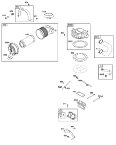 Air Cleaner Group Diagram and Parts List for 386447-0504-G1 200000 - 399999 Briggs and Stratton Engine
